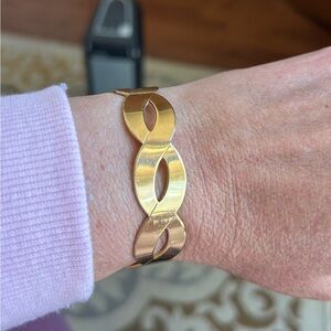 Gold Tone Link Cuff Bracelet